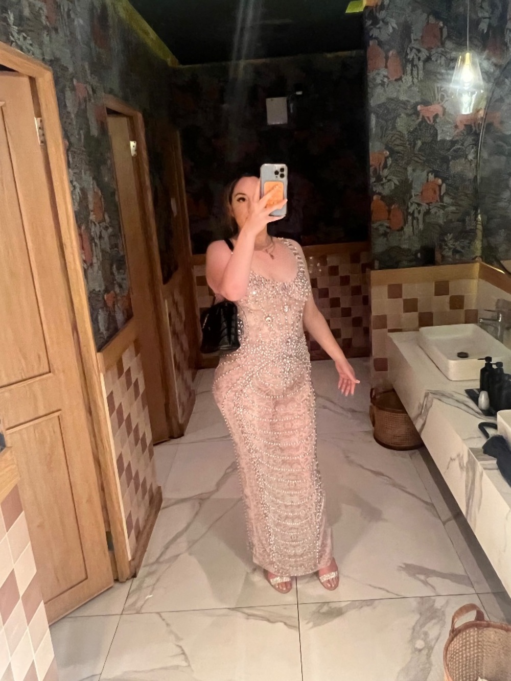 Alglist sequin full length gown